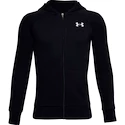 Chlapecká mikina Under Armour  RIVAL COTTON FZ HOODIE black