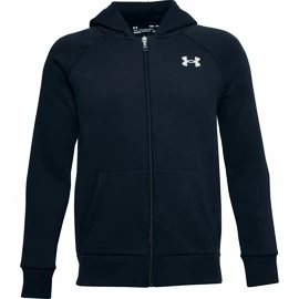 Chlapecká mikina Under Armour RIVAL COTTON FZ HOODIE dark blue