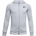 Chlapecká mikina Under Armour  RIVAL COTTON FZ HOODIE grey