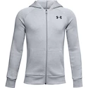 Chlapecká mikina Under Armour  RIVAL COTTON FZ HOODIE grey XL