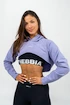 Dámská mikina Nebbia GYM TIME Designer Cropped Hoodie purple