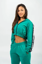 Dámská mikina Nebbia ICONIC Cropped Zip-Up Hoodie green