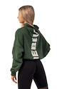 Dámská mikina Nebbia  Loose Fit Crop Hoodie Iconic 421 dark green