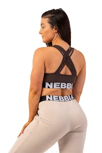 Dámská podprsenka Nebbia  Medium Impact Cross Back Sports Bra 410 brown