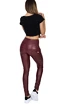 Dámské legíny Hugz Jeans  Wine Faux Leather Biker High Waist