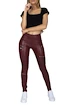 Dámské legíny Hugz Jeans  Wine Faux Leather Biker High Waist S