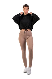 Dámské legíny Nebbia Organic Cotton Ribbed High Waist Leggings 405 brown