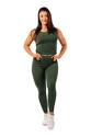 Dámské legíny Nebbia  Organic Cotton Ribbed High Waist Leggings 405 dark green