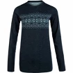 Dámské tričko Endurance  Yalia Seamless Wool Print LS Baselayer Dark Blue