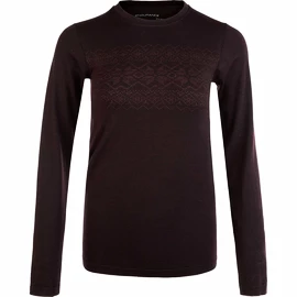 Dámské tričko Endurance Yalia Seamless Wool Print LS Baselayer Dark Purple