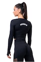 Dámské tričko Nebbia Hero Sporty Hero crop top long sleeve black