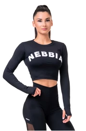 Dámské tričko Nebbia Hero Sporty Hero crop top long sleeve black