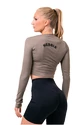 Dámské tričko Nebbia Hero Sporty Hero crop top long sleeve mocha