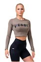 Dámské tričko Nebbia Hero Sporty Hero crop top long sleeve mocha XS