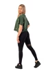 Dámské tričko Nebbia  Organic Cotton Loose Fit “The Minimalist” Crop Top 417 dark green