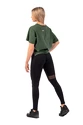 Dámské tričko Nebbia  Organic Cotton Loose Fit “The Minimalist” Crop Top 417 dark green