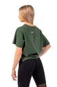 Dámské tričko Nebbia  Organic Cotton Loose Fit “The Minimalist” Crop Top 417 dark green