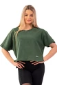 Dámské tričko Nebbia  Organic Cotton Loose Fit “The Minimalist” Crop Top 417 dark green