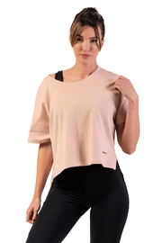 Dámské tričko Nebbia Organic Cotton Loose Fit “The Minimalist” Crop Top 417 salmon