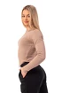 Dámské tričko Nebbia  Organic Cotton Ribbed Long Sleeve Top 415 brown