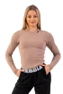 Dámské tričko Nebbia  Organic Cotton Ribbed Long Sleeve Top 415 brown