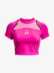 Dámské tričko Under Armour  Run Anywhere Crop SS-PNK