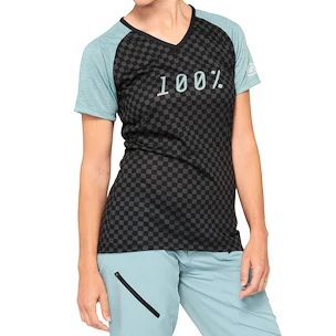 Dámský cyklistický dres 100%  Airmatic Women's Jersey Seafoam Checkers