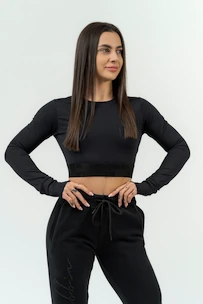 Dámský top Nebbia Intense Women's Long Sleeve Crop Top Perform 839 Black XS