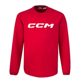 Dětská mikina CCM LOCKER ROOM FLEECE CREW Red