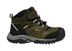 Dětská outdoorová obuv Keen Ridge Flex Mid Wp Dark Olive/Dusky Citron