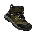 Dětská outdoorová obuv Keen Ridge Flex Mid Wp Dark Olive/Dusky Citron