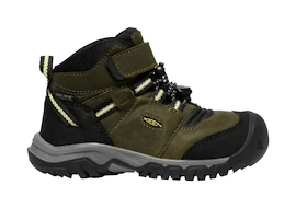 Dětská outdoorová obuv Keen Ridge Flex Mid Wp Dark Olive/Dusky Citron