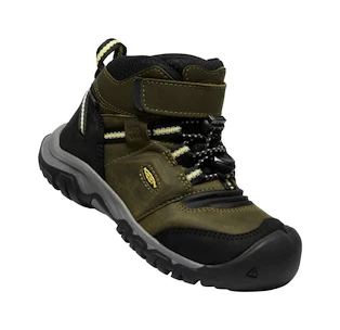 Dětská outdoorová obuv Keen Ridge Flex Mid Wp Dark Olive/Dusky Citron  US 12