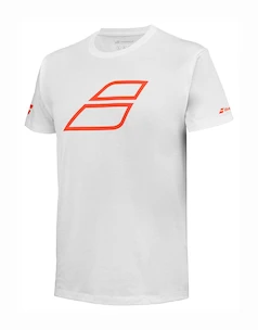 Dětské tričko Babolat  Strike Cotton Tee Jr White/Strike Red 8 - 10 let