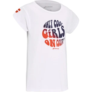 Dívčí tričko Babolat  Exercise Cotton Tee Girl White