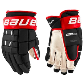 Hokejové rukavice Bauer Pro Series Black/Red Intermediate