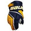 Hokejové rukavice Bauer Vapor Hyperlite - MTO Navy/Gold Intermediate 12 palců