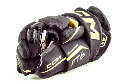 Hokejové rukavice CCM JetSpeed FT6 Black/Sunflower Junior