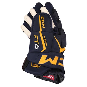 Hokejové rukavice CCM JetSpeed FT6 Navy/Sunflower Junior 10 palců