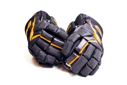 Hokejové rukavice CCM JetSpeed FT6 Pro Navy/Sunflower Junior 12 palců