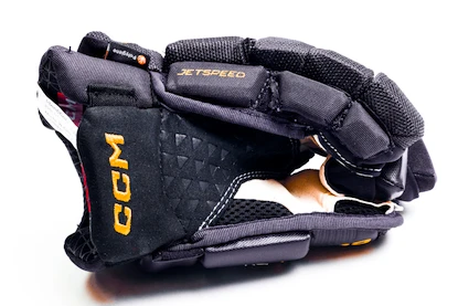 Hokejové rukavice CCM JetSpeed FT6 Pro Navy/Sunflower Junior 12 palců