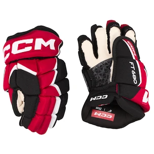 Hokejové rukavice CCM JetSpeed FT680 Black/Red/White Junior