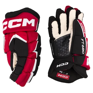 Hokejové rukavice CCM JetSpeed FT680 Black/Red/White Senior