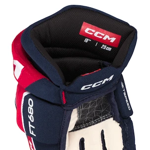 Hokejové rukavice CCM JetSpeed FT680 Navy/Red/White Junior