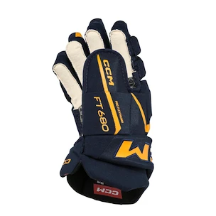 Hokejové rukavice CCM JetSpeed FT680 Navy/Sunflower Senior 15 palců