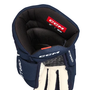 Hokejové rukavice CCM JetSpeed FT680 Navy/White Junior