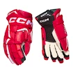 Hokejové rukavice CCM JetSpeed FTWomen Red/White Senior 12 palců