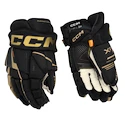 Hokejové rukavice CCM Tacks XF Black/Gold Junior 10 palců