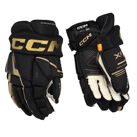 Hokejové rukavice CCM Tacks XF Black/Gold Junior