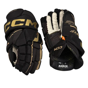 Hokejové rukavice CCM Tacks XF Black/Gold Senior